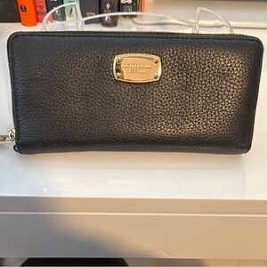 Michael Kors Black Pebbled Leather Wallet